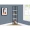 Monarch Specialties Bookshelf, Bookcase, Etagere, Corner, 4 Tier, 60"H, Office, Bedroom, Metal, White Marble Look, Black I 3651 - alternate 2